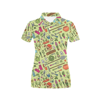 Gardening Pattern Print Design G02 Women's Polo Shirt