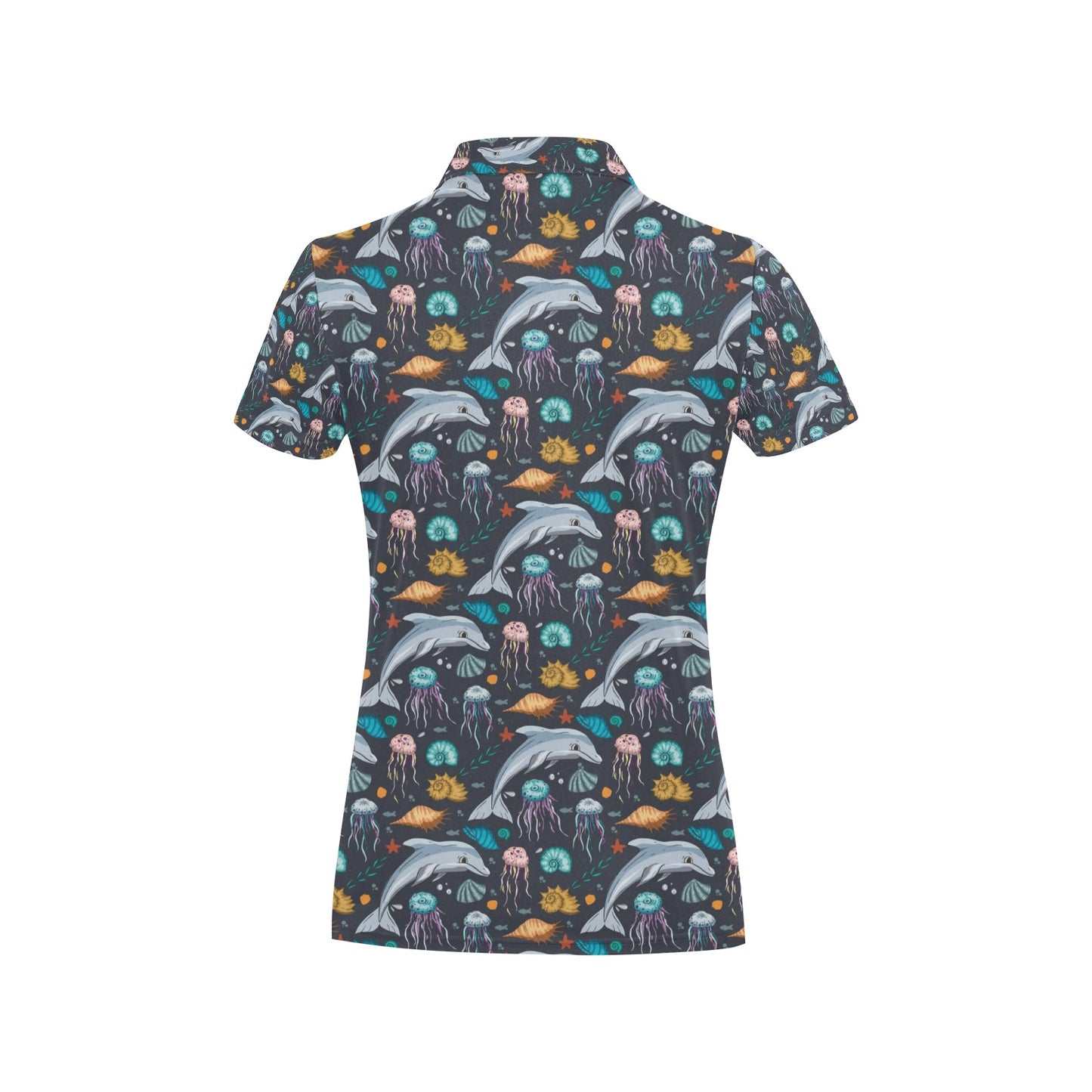 Underwater Dolphin Print Design LKS304 Women's Polo Shirt