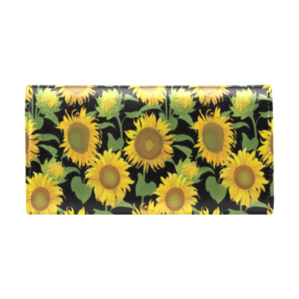 Sunflower Print Design LKS302 Women's Trifold Wallet