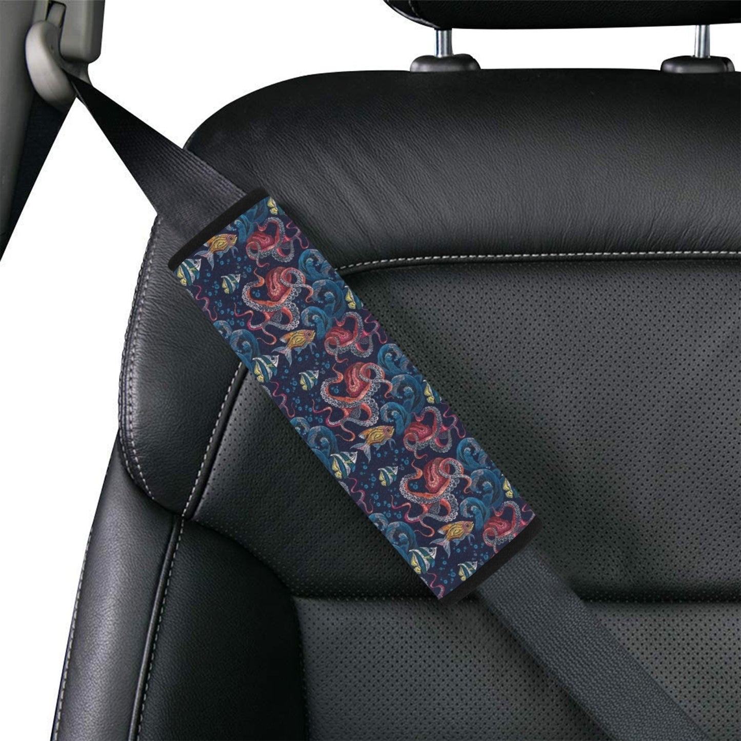Underwater Giant Squid Print Design LKS302 Car Seat Belt Cover