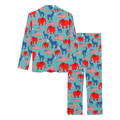 Donkey Red Elephant Pattern Print Design 03 Women's Long Pajama Set