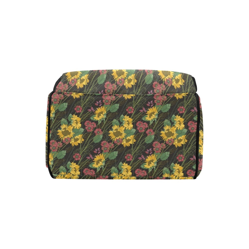 Sunflower Print Design LKS303 Diaper Bag Backpack