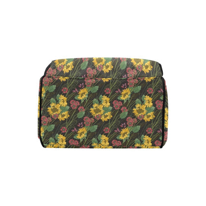 Sunflower Print Design LKS303 Diaper Bag Backpack