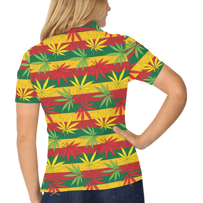 Rasta Pattern Print Design A03 Women's Polo Shirt