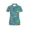 Dinosaur Cartoon Style Women's Polo Shirt