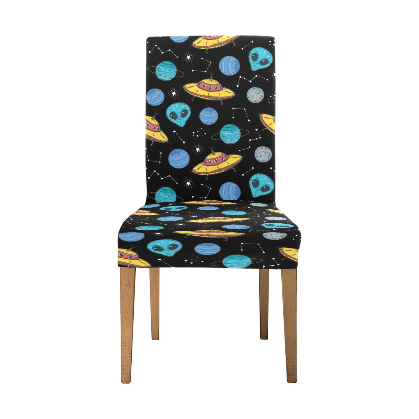 UFO Alien Print Design LKS306 Dining Chair Slipcover