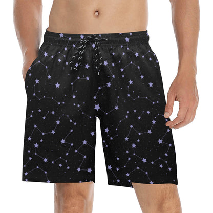 Star Print Design LKS303 Men's Swim Trunks Beach Shorts