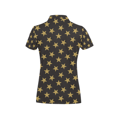 Star Gold Print Design LKS302 Women's Polo Shirt