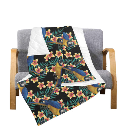 Macaw Pattern Print Design 01 Premium Quilt