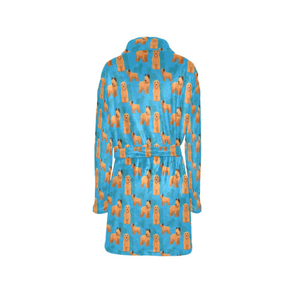 Briards Pattern Print Design 01 Women's Fleece Robe