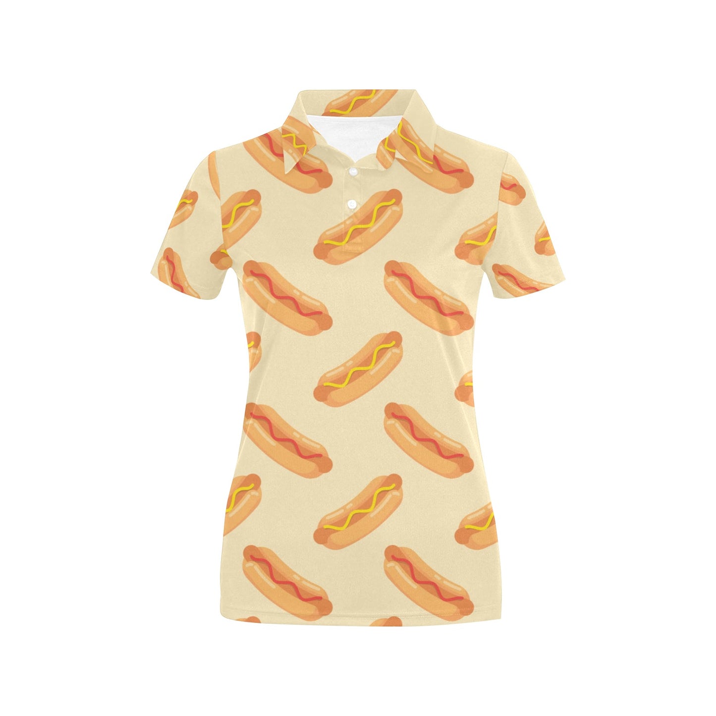 Hot Dog Pattern Print Design 05 Women's Polo Shirt