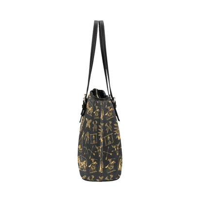 American indian Gold Style Leather Tote Bag