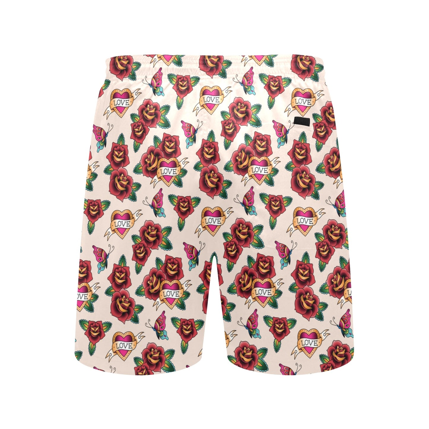 Tattoo Rose Print Design LKS302 Men's Swim Trunks Beach Shorts