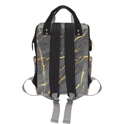 Marble Pattern Print Design 02 Diaper Bag Backpack
