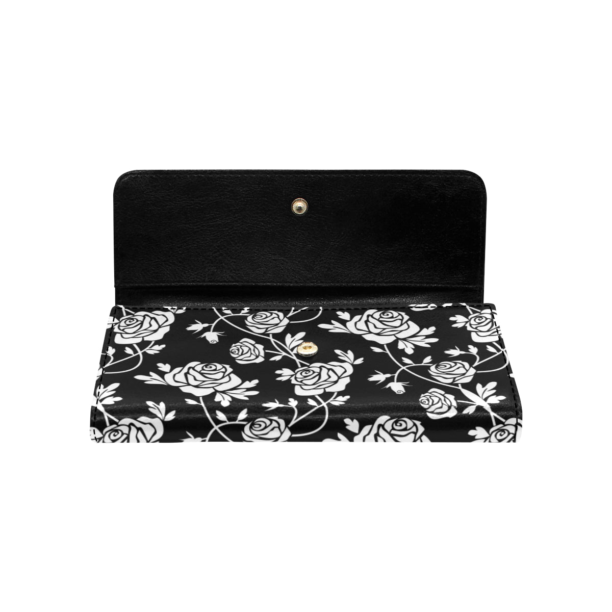 Rose Pattern Print Design RO013 Women's Trifold Wallet