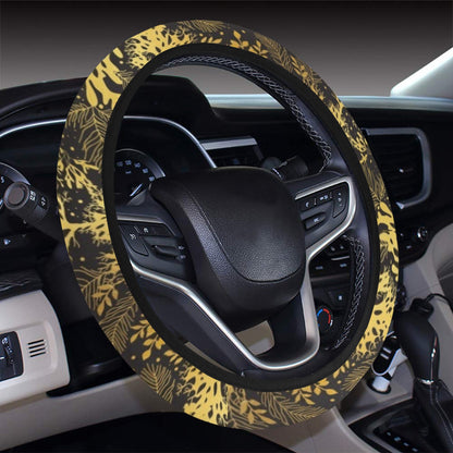 Seaweed Print Design LKS303 Steering Wheel Cover with Elastic Edge