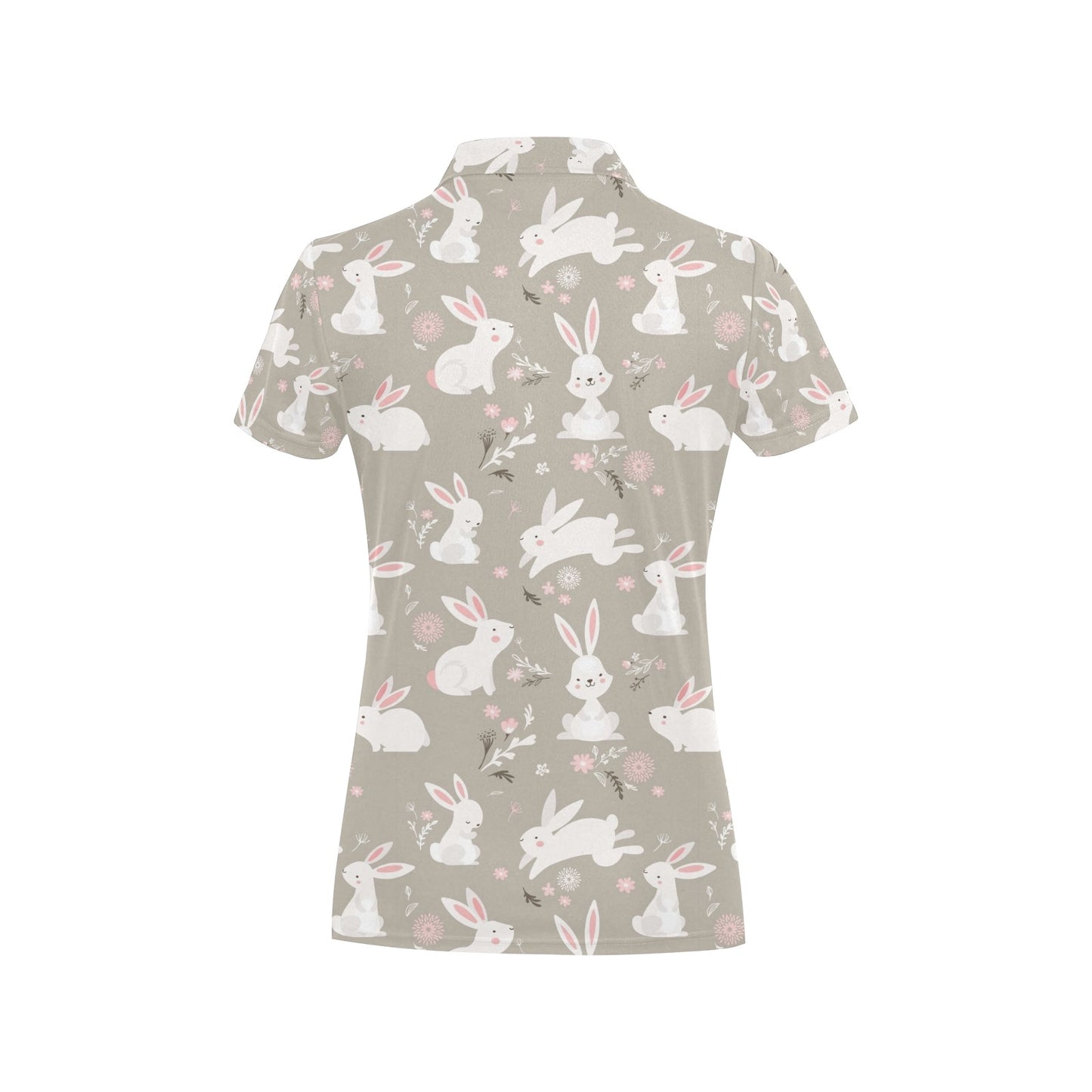 Rabbit Pattern Print Design RB03 Women's Polo Shirt