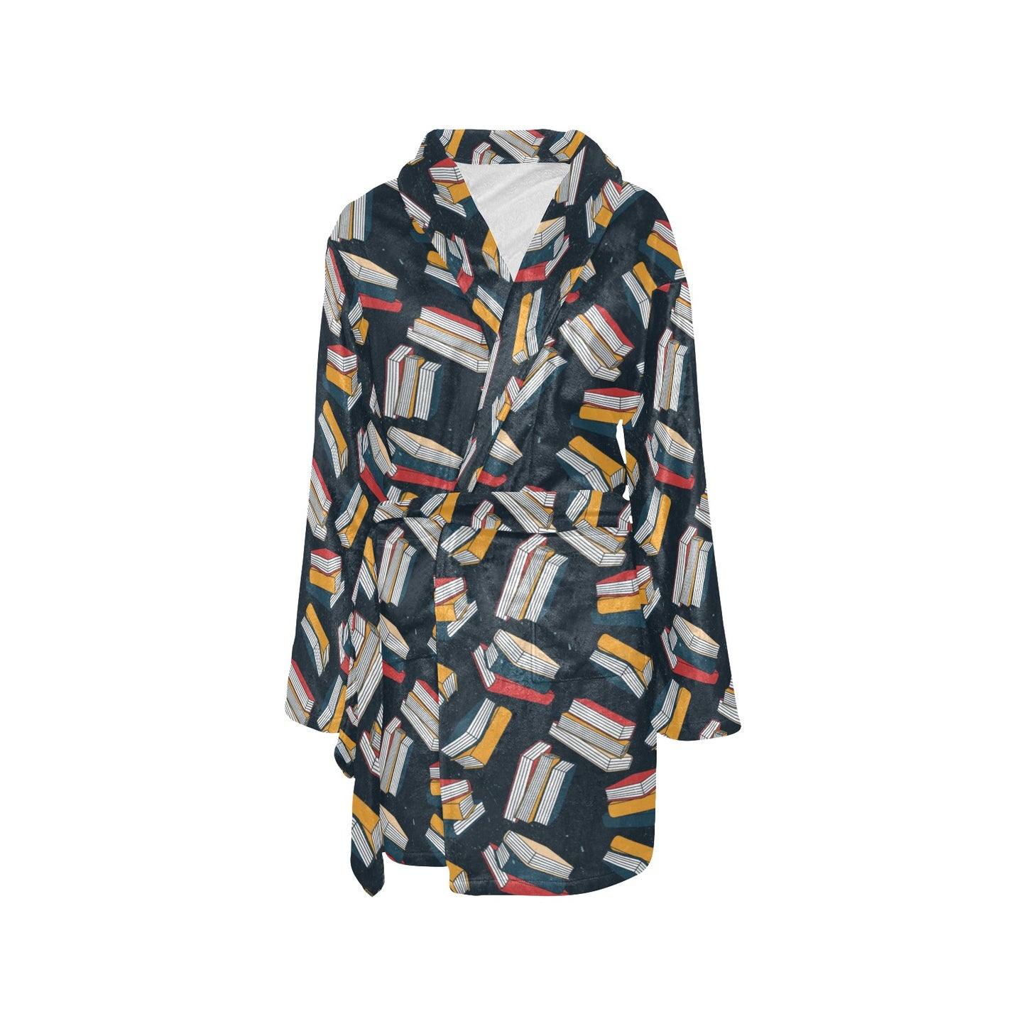 Book Pattern Print Design 07 Women's Fleece Robe
