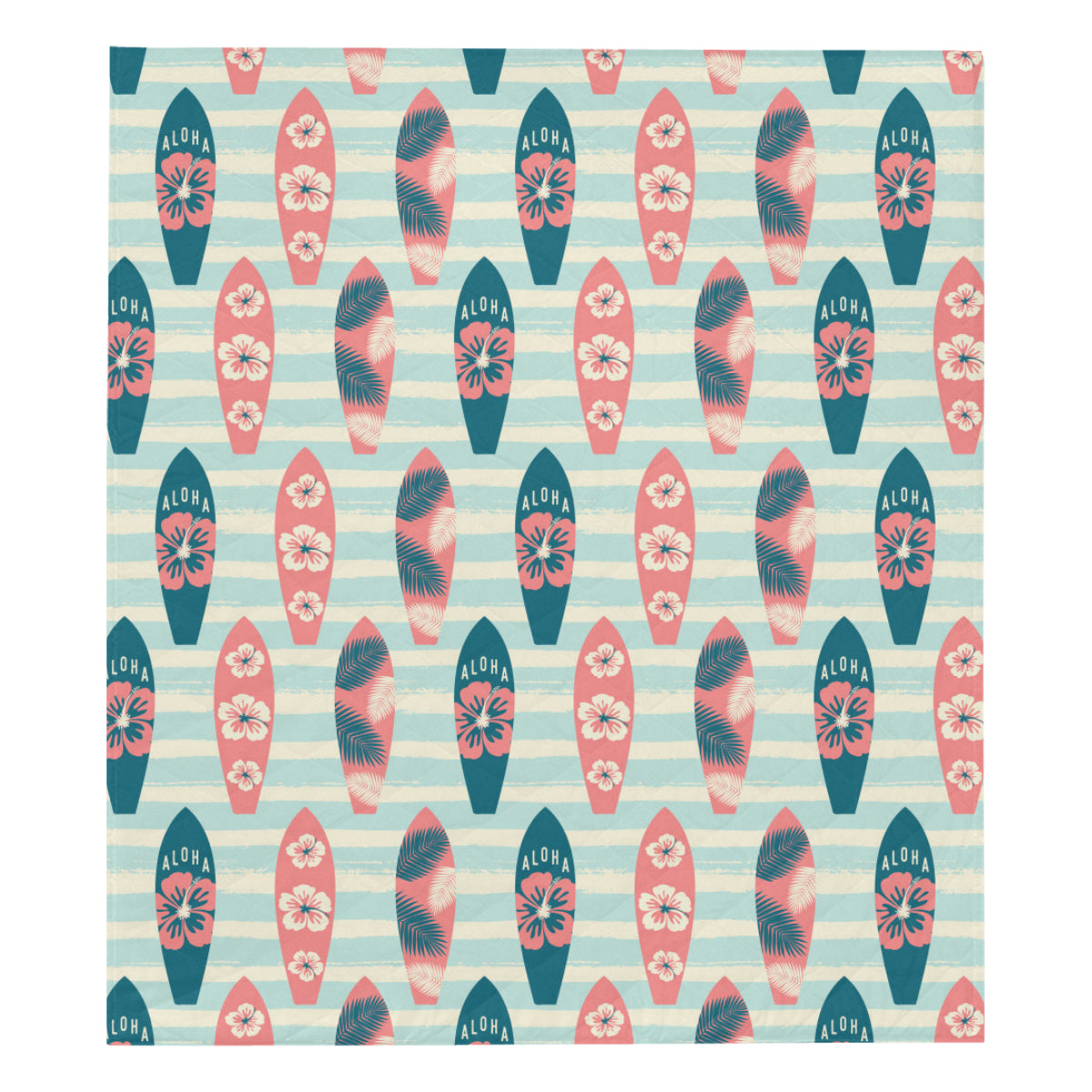 Aloha Hawaii Surfboard Pattern Print Design 02 Premium Quilt