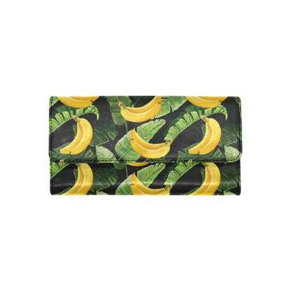 Banana Pattern Print Design BA01 Women's Trifold Wallet