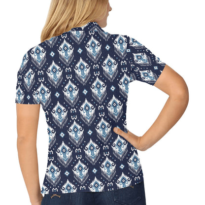 Ethnic Ornament Print Pattern Women's Polo Shirt