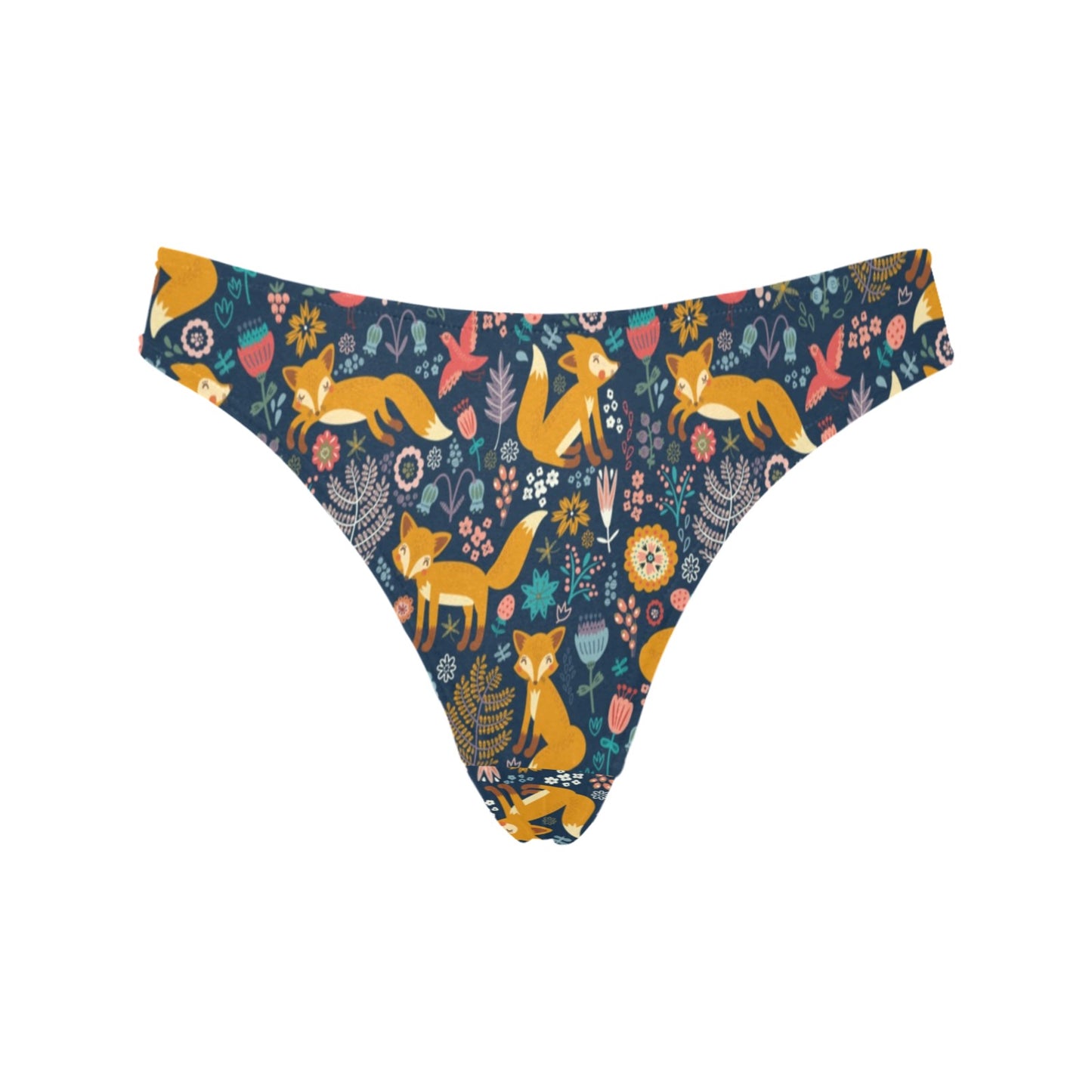 Fox Cute Jungle Print Pattern Women's Thongs