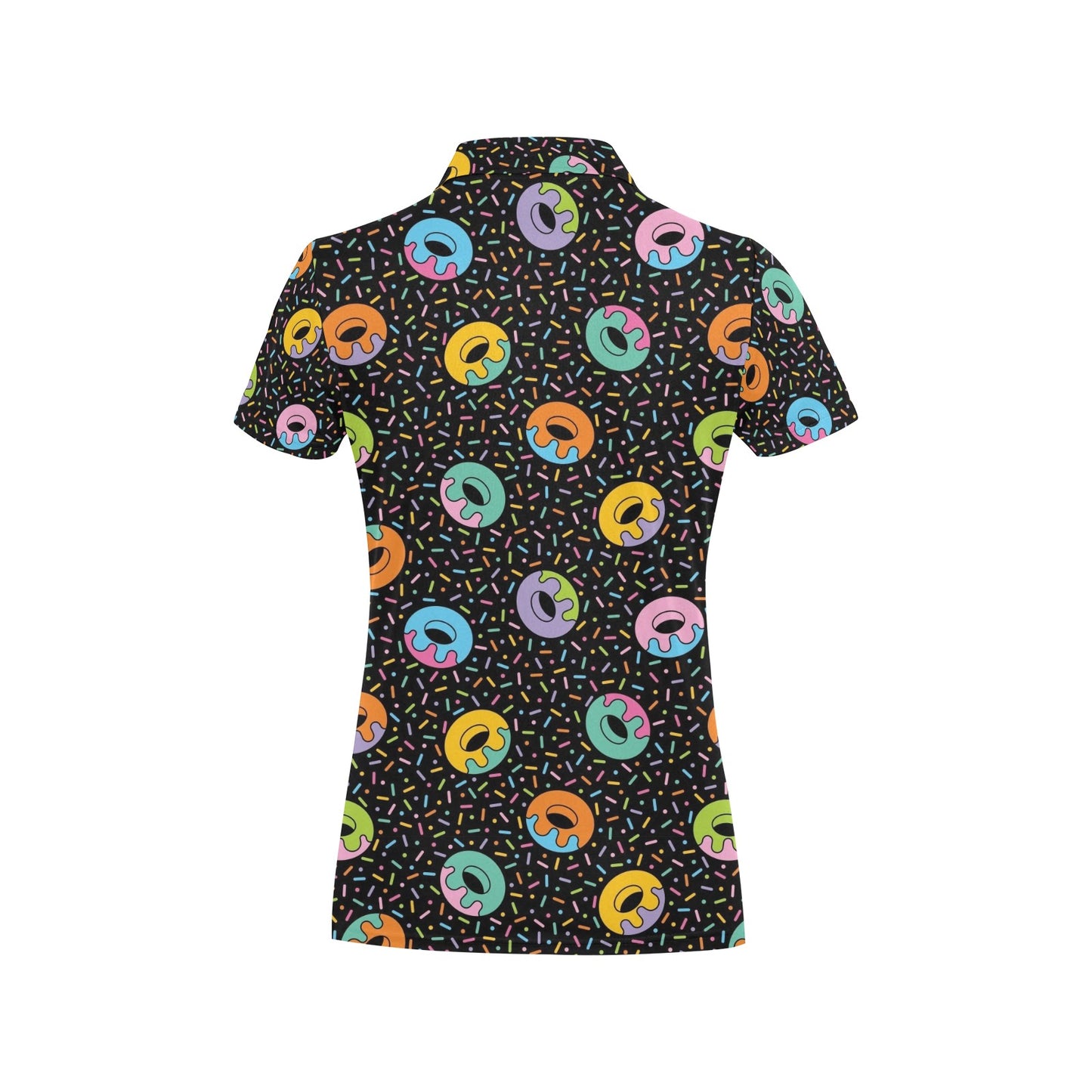 Donut Pattern Print Design DN012 Women's Polo Shirt