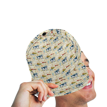 Cow Farm Design Print Snapback Cap