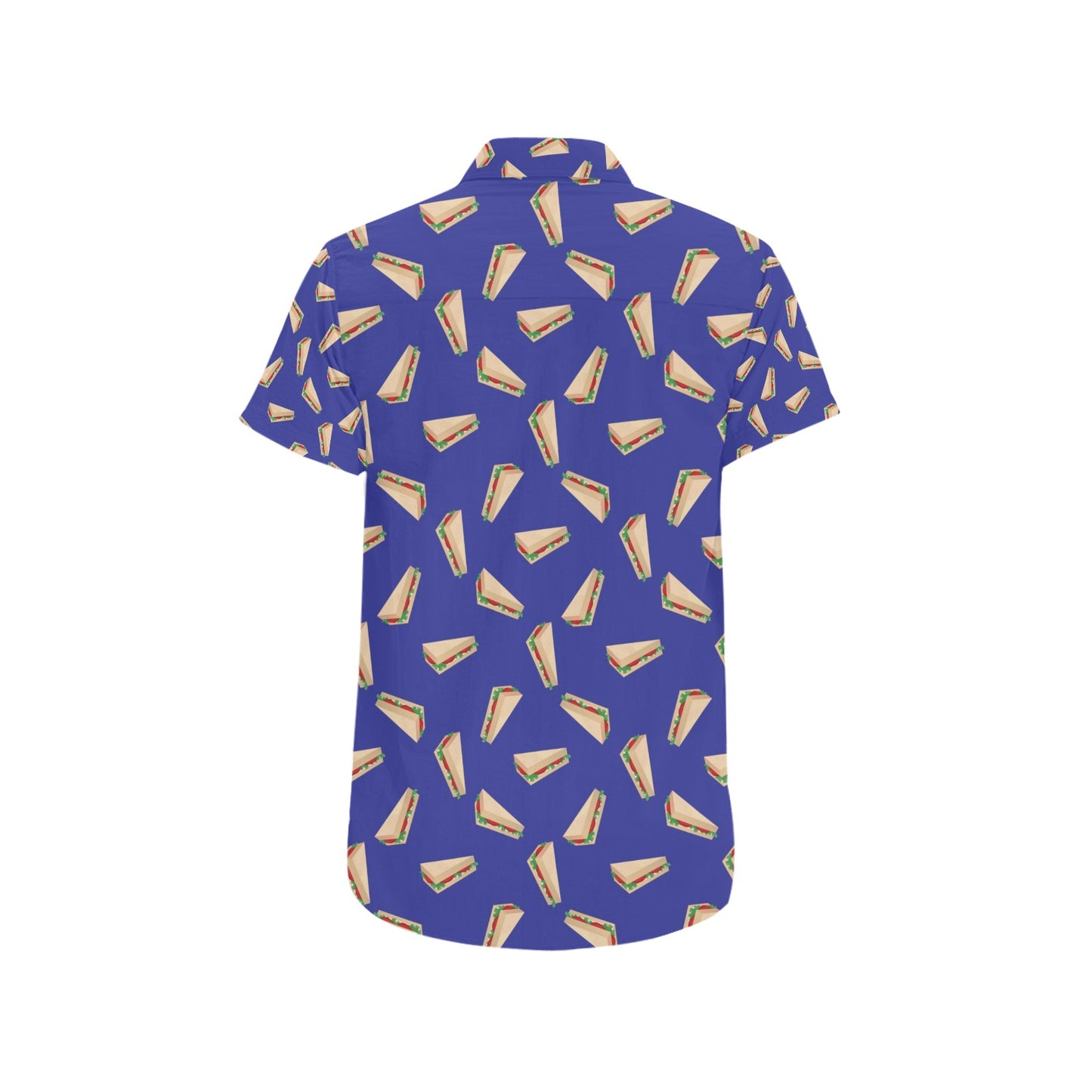 Sandwich Print Design LKS303 Men Short Sleeve Button Up Shirt