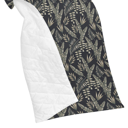 Banana Leaf Pattern Print Design 07 Premium Quilt