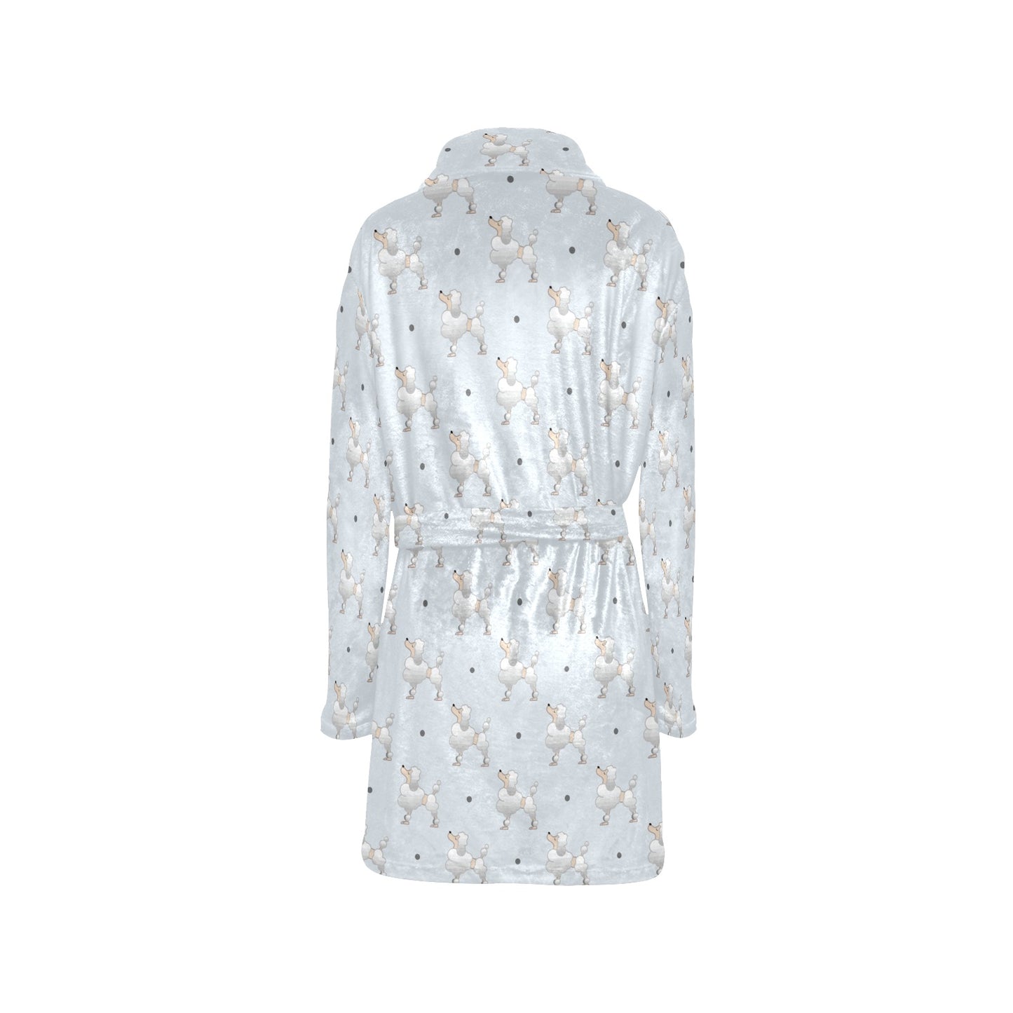 Poodle Pattern Print Design A05 Women's Fleece Robe