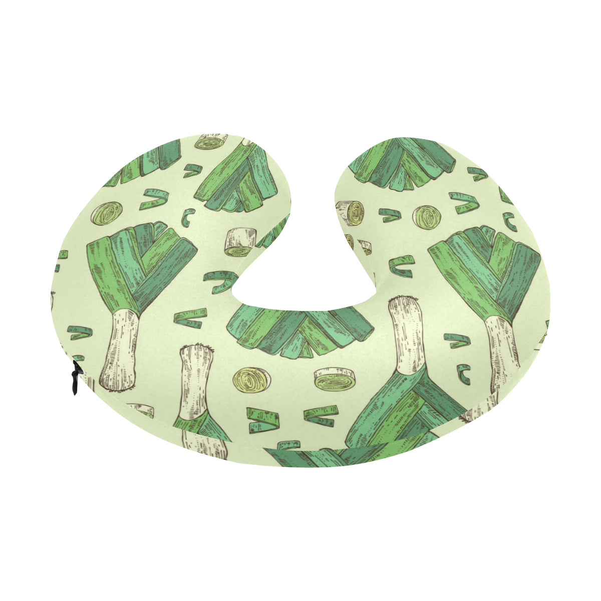 Leek Pattern Print Design 04 U-Shaped Travel Neck Pillow