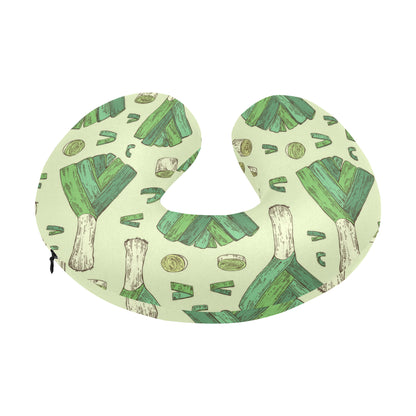 Leek Pattern Print Design 04 U-Shaped Travel Neck Pillow