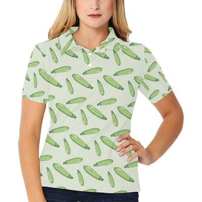 Zucchini Print Design LKS302 Women's Polo Shirt