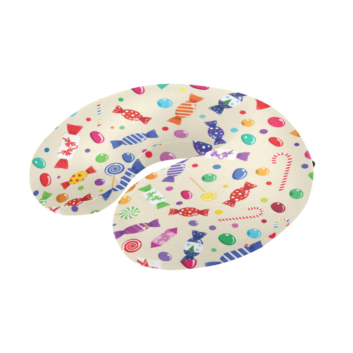 Candy Pattern Print Design 04 U-Shaped Travel Neck Pillow