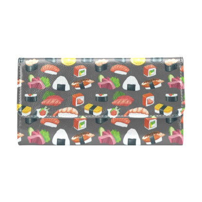 Sushi Pattern Print Women's Trifold Wallet