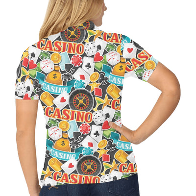 Casino Pattern Print Design 03 Women's Polo Shirt