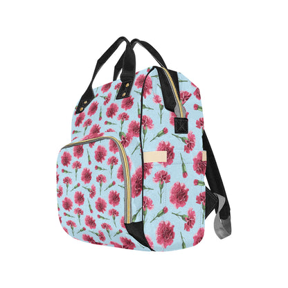 Carnations Pattern Print Design CN01 Diaper Bag Backpack