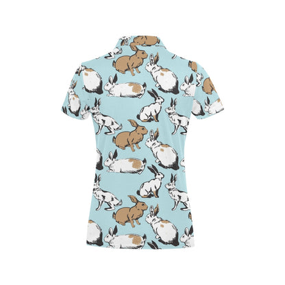 Rabbit Pattern Print Design RB018 Women's Polo Shirt