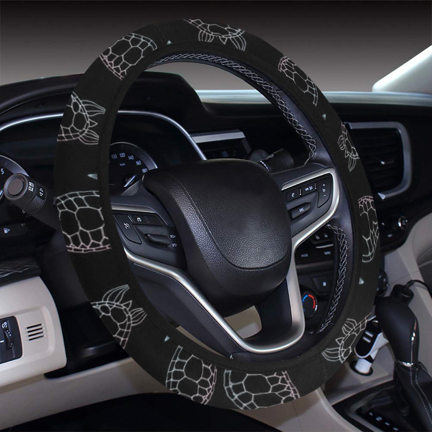 Sea Turtle Print Design LKS3012 Steering Wheel Cover with Elastic Edge