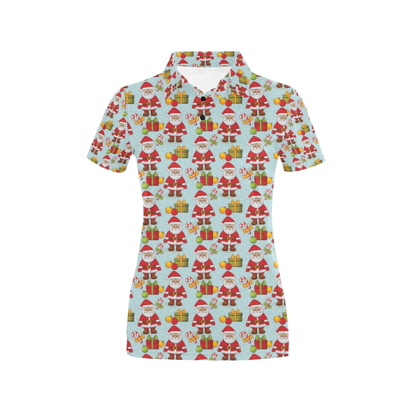 Santa Christmas Themed Print Design LKS303 Women's Polo Shirt