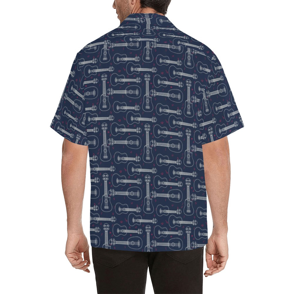 Ukulele Print Design LKS401 Men's Men's Hawaiian Shirt