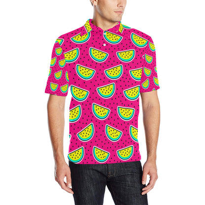 Watermelon Pattern Print Design WM04 Men Polo Shirt