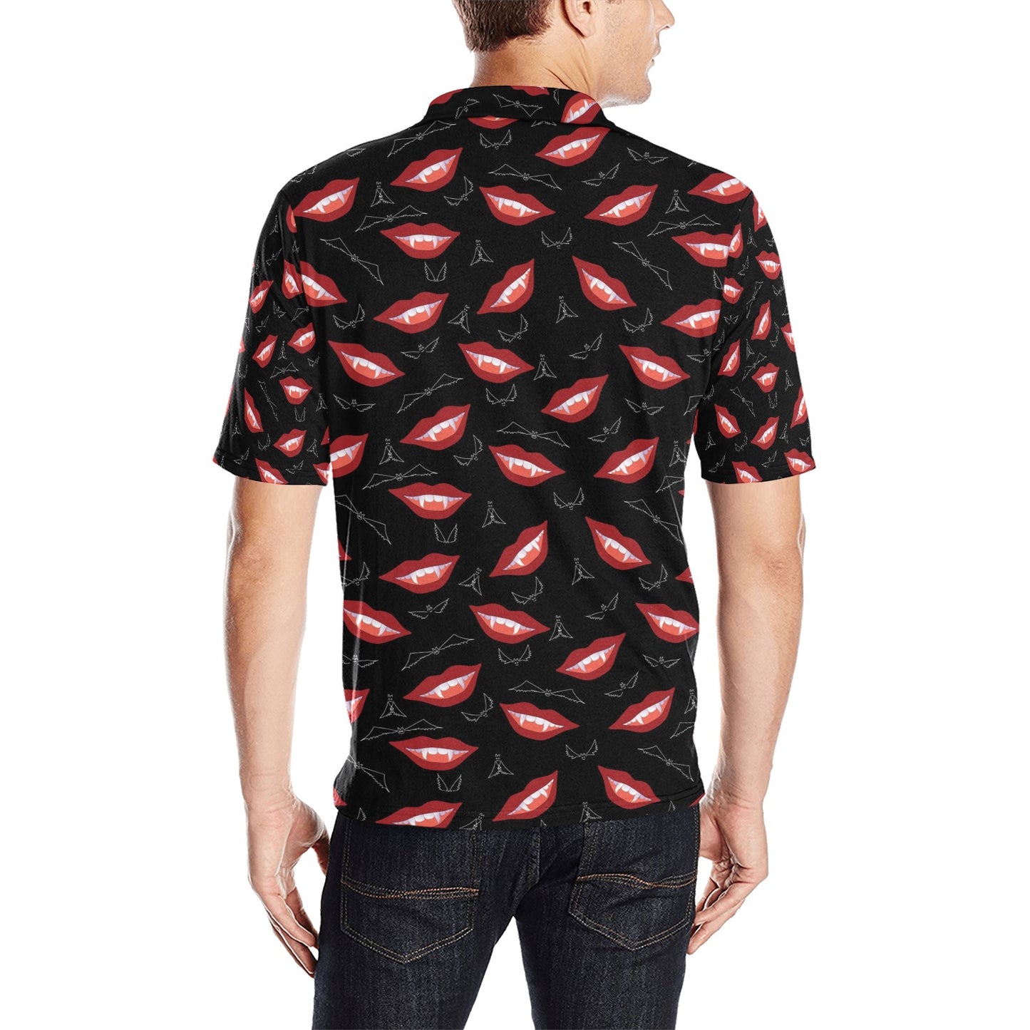 Vampire Lips Print Design LKS301 Men Polo Shirt