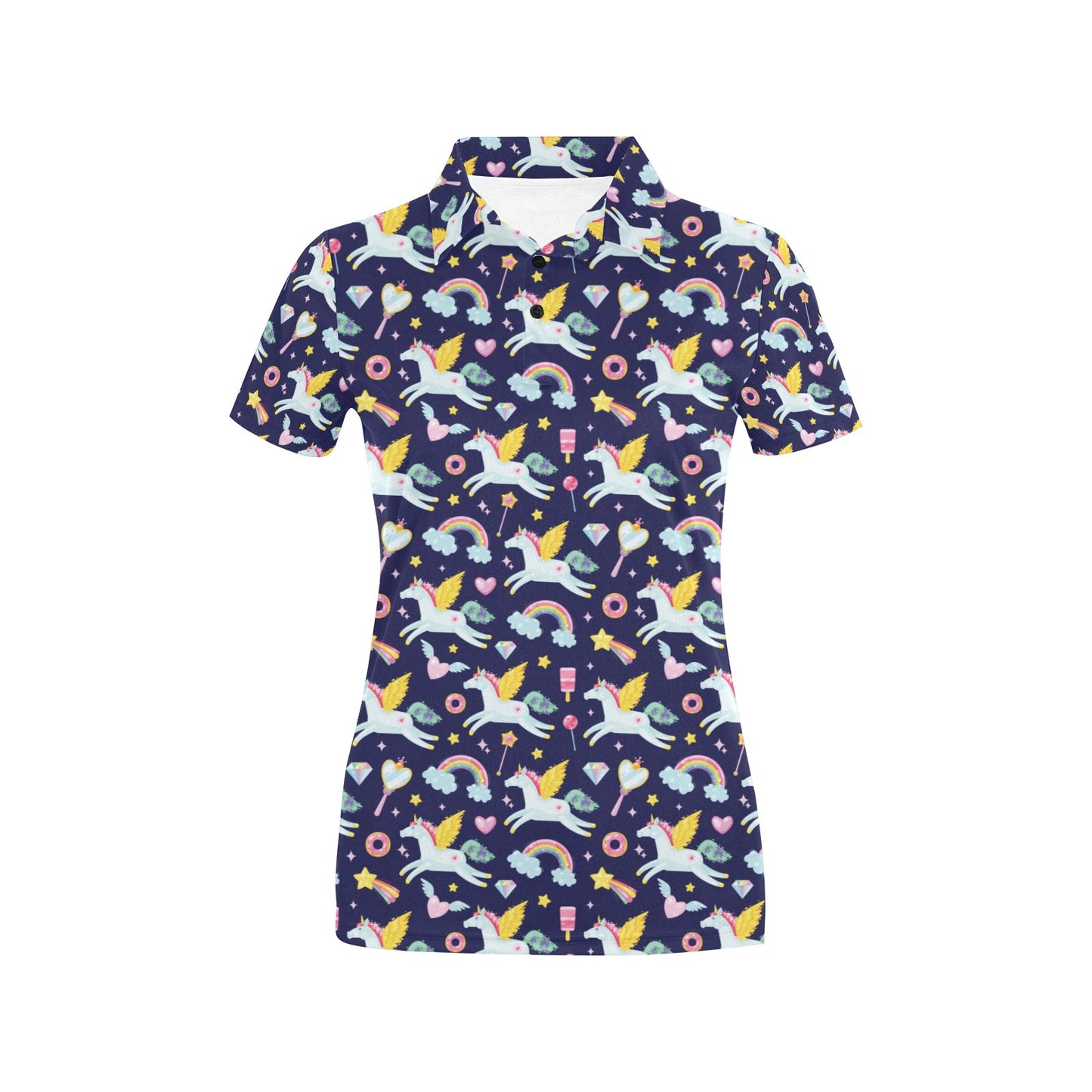 Pegasus Pattern Print Design 05 Women's Polo Shirt