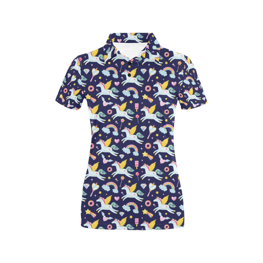 Pegasus Pattern Print Design 05 Women's Polo Shirt