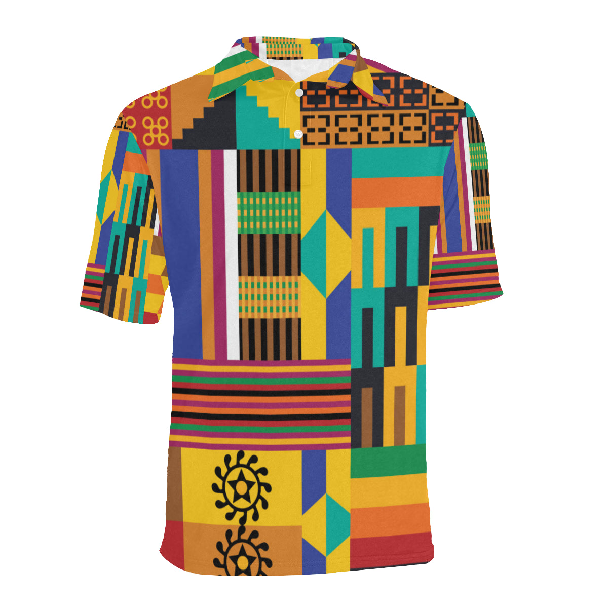 Kente Pattern Print Design 03 Men Polo Shirt