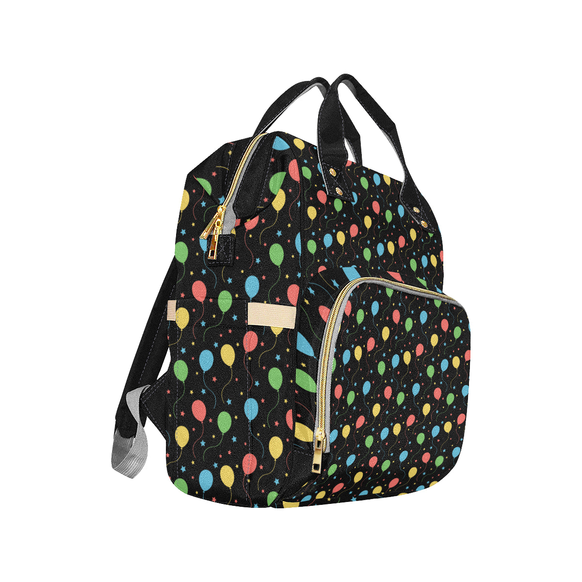 Ballon Colorful Pattern Print Design 04 Diaper Bag Backpack