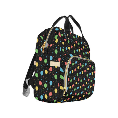 Ballon Colorful Pattern Print Design 04 Diaper Bag Backpack