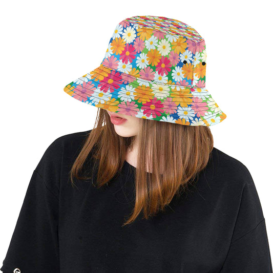 Daisy Pattern Print Design DS05 Unisex Bucket Hat